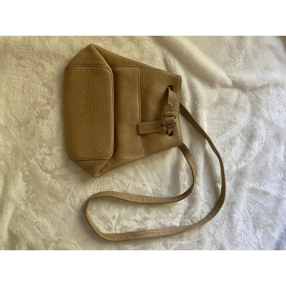 Vintage Coach Leather Sonoma Pull Through Handles Bucket Bag Crossbody GUC Tan - Picture 3 of 10